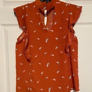 Brownish/Orange Blouse Sweet Wanderer Blouse sleeveless Size Large